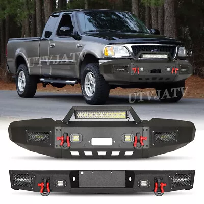 Offroad Front Rear Bumper For 1997-2003 Ford F150 Steel W/Winch Plate LED D-Ring • $613.79