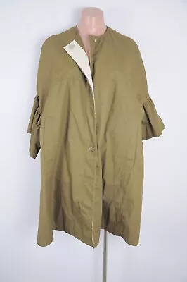 Zara Coat Jacket Womens Medium Green Pockets Button 3/4 Sleeve • $39