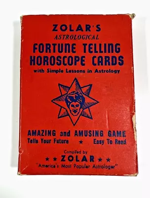 Vintage 1943 Zolar's Astrological Fortune Telling Horoscope Cards Complete Set • $84.99