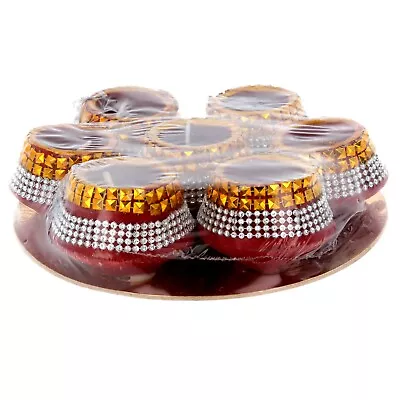 Indian Diwali Diya Clay Matki Diva Wax Candle Lamp Hindu Festival Home Décor 7x • £9.99