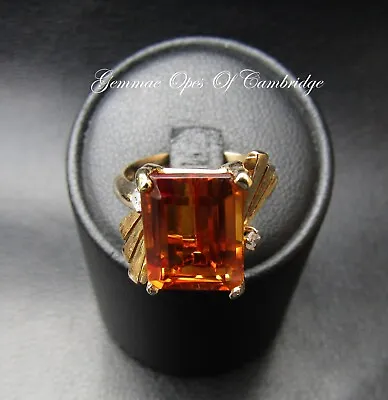 £374.99 • Buy 18ct Gold Madeira Citrine And Diamond Ring Size I 1/2 4.85g 5.5tcw 18k