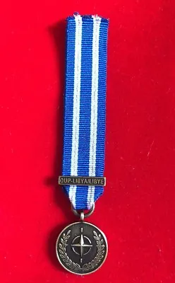 Miniature  Nato Libya Medal With Oup Libya/libye Bar And Rİbbon • £6.99