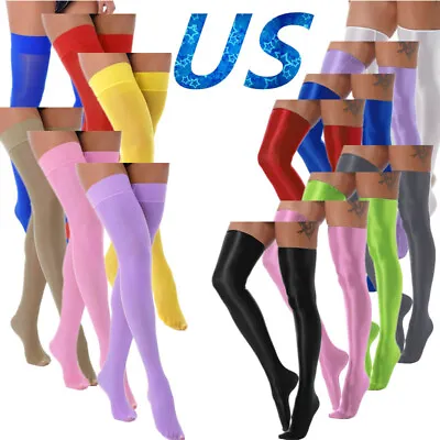 US Womens Sexy Lingerie Shiny Stockings Pantyhose Opaque Thigh-Highs Underwear • $8.18