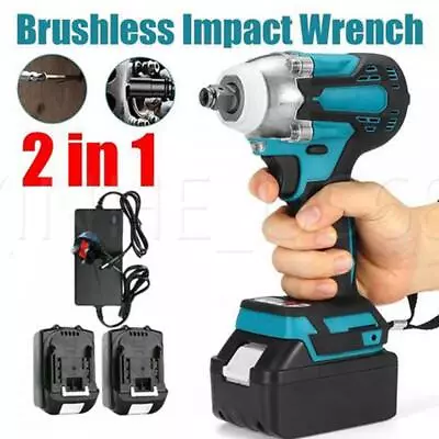 For MAKITA DTW285Z 18V Cordless Brushless Impact Wrench 1/2 Driver W/2 Battery • £48.99