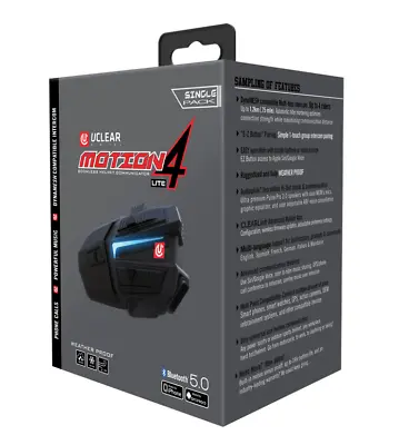 UCLEAR Motion 4 Lite Helmet Intercom Audio System Bluetooth MESH - Single Pack • $161.99
