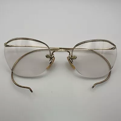 Vtg Bausch & Lomb Wire Frame Eyeglasses 1/10 12K GF Gold Filled Cat Eye Frames * • $29.97