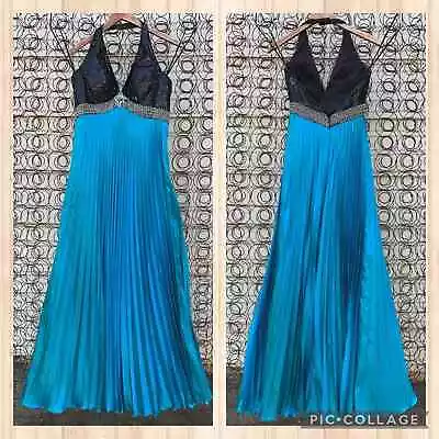 Mori Lee Beaded Sequin Halter Prom Dress Gown Size 5/6 • $150