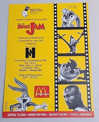 Michael Jordan  Space Jam P.r. Premier 1996 Ticket (1 Per Lot) • $29.99