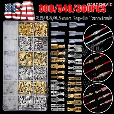 900X Assortment Male Female Spade Terminals Electrical Wire Crimp Connectors Kit • $19.98