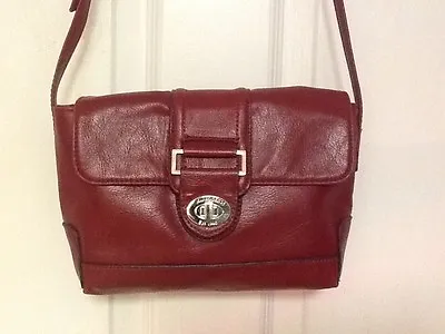 Womens Faux Leather Shoulder Strap Handbag Deep Red Kim Rogers H10 • $12.99