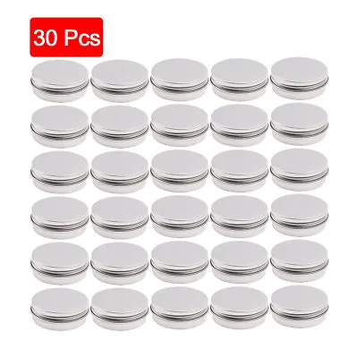 30 Small Mini Round Tin Can Storage Boxes Metal Jewelry Container 30ml W/Lids US • $13.28