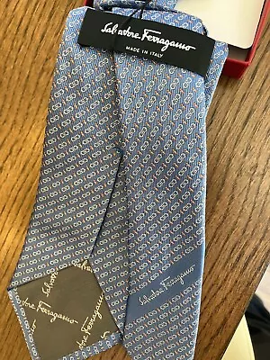 Ferragamo Tie Brand New With The Gancini Ferragamo Logo Pattern. Luxury Tie • $127.95