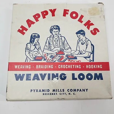 Vintage Happy Folks Weaving Crochet Loom Crafting Art 902 USA Made Pyramid Mills • $15.99