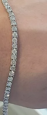 BEAUTIFUL 5 CT Diamond Tennis Bracelet W/ Appraisal 7.75  10KT Gold I2 H-K • $2899.99