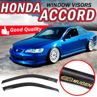 Fit 98-02 Honda Accord Coupe Smoke Window Visors Stick On Vent Acrylic Deflector • $49.99