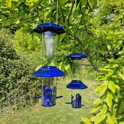 £32.99 • Buy Set Of 2 Squirrel Proof Hanging Bird Seed Feeder With Flexible Perch & Baffles 