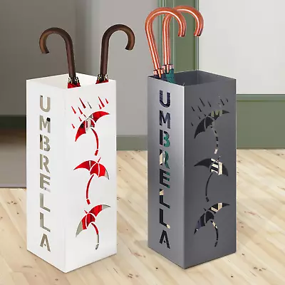 Umbrella Holder Metal Stand Home Storage Rack Walking Stick Rain Water Drip Tray • £21.99