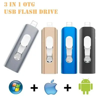USB 3.0 Flash Drive Memory Photo Stick For IPhone Android IPad 2TB/1TB 512/256GB • £13.19