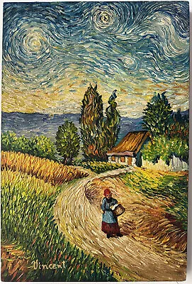 Vincent Van Gogh Oil On Canvas Painting Signed And Sealed Measures 40cmx60cm • $700