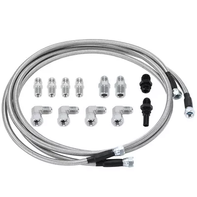 For GM 4L60E 4L80E Flexible SS Braided Transmission Cooler Lines Kit -6AN Hose • $44.90