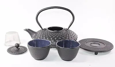 24 Fl Oz Black Dot Japanese Cast Iron Teapot Tetsubin Infuser Trivet Tea Set  • £41.79
