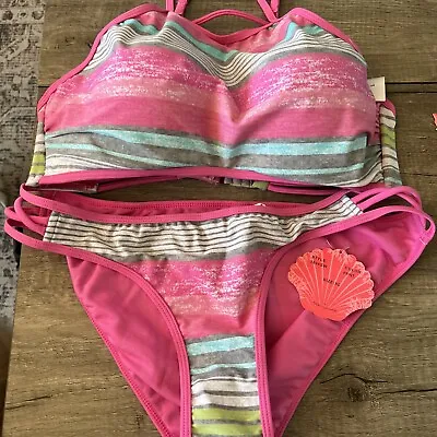 Apollo Women Pink Push Up Underwire Bikini Swimsuit Sz XL New W Tags • $10