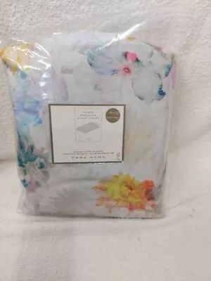 Zara Home 100% Cotton Colourful Floral Bedding Set Super King CG C56 • £10