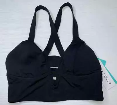 New With Tags Seafolly Ladies Active Black Longline Bikini Top Size 8 • £16.27