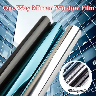 £8.45 • Buy Privacy Window Film One Way Mirror Blackout Reflective Sticky Glass UV Insulate
