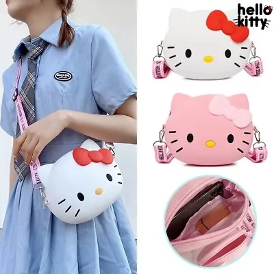 Hello Kitty Silicone Crossbody Bag New PLUS MYSTERY HELLO KITTY FIGURE KEYCHAIN • $28.99