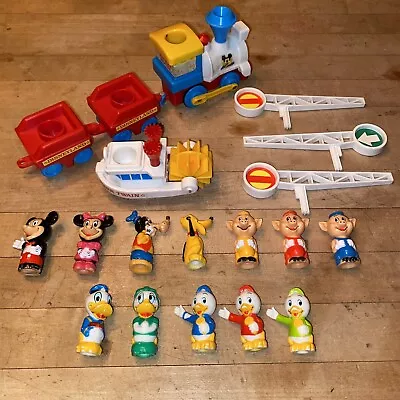 VTG Disneyland Playset 12 Mickey And Friends Figures Train Boat Gates 1986 Lot • $39.50