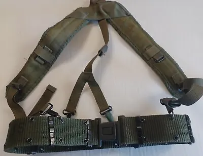 US Military Issue Vietnam Era US Army USMC H Suspenders Canvas Combat Suspenders • $27.50