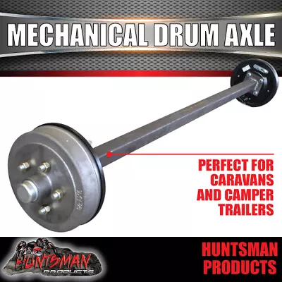 $445 • Buy 45mm Square Mechanical Drum Braked Trailer Axle. 1400Kg Rated 64 -77  Assembled