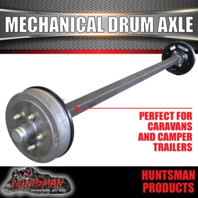 $465 • Buy 45mm Square Mechanical Drum Braked Trailer Axle. 1400Kg Rated 78 -96  Assembled