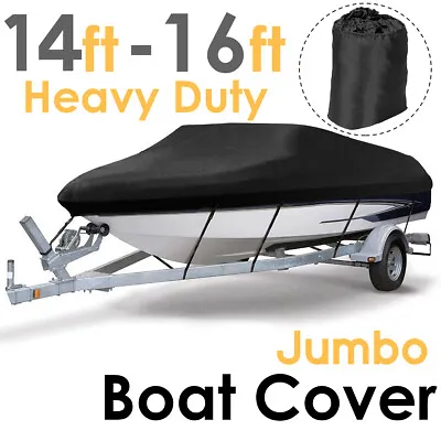 £27.99 • Buy 14-16ft Heavy Duty Boat Cover Waterproof Outdoor Speedboat Fish Ski V-Hull 90 