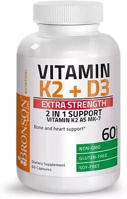 $13.88 • Buy Vitamin K2  With D3 Extra Strength Vitamin D3 & 120 Mcg Vitamin K2 MK-7 Easy To 