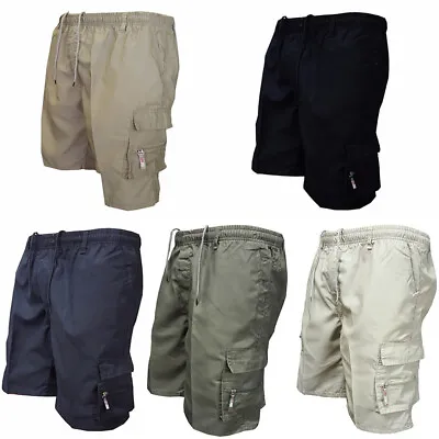 $12.72 • Buy Men's Elastic Waist Cargo Pockets Pants Shorts Work Wear Casual Short Fashion
