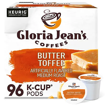 Gloria Jean's Butter Toffee Coffee Keurig K-Cup Pod Medium Roast 96 Count • $49.99