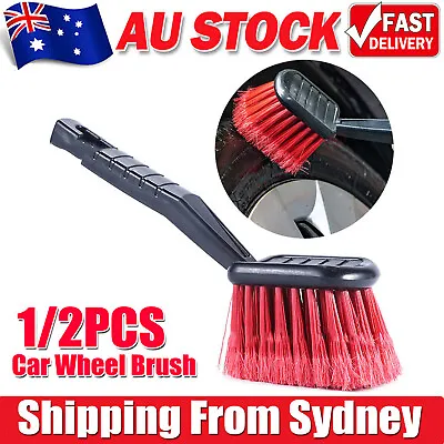 1/2X Auto Detailing Tire Cleaner Motorcycle Cleaning With Handle Car Wheel Brush • $12.78