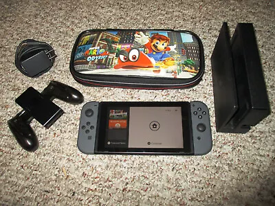 Nintendo Switch System 32GB Console W/Gray Joy-Cons +Charger + Dock & Extras • $209.95