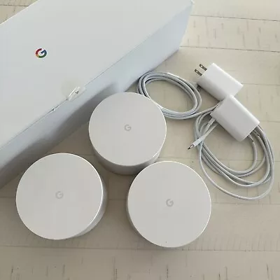 Google NEST Wifi Bundle 3-Pack MESH Router Wifi + TWO Power Cords AC-1304 • $54.95