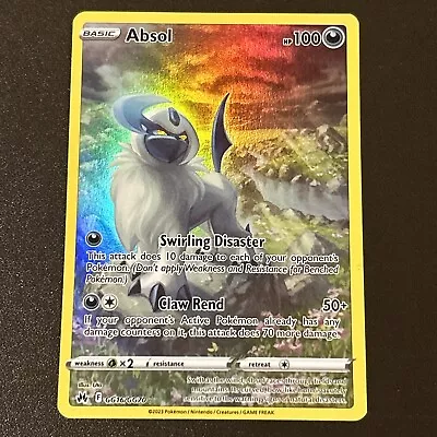 Pokémon TCG Absol Crown Zenith: Galarian Gallery GG16/GG70 Holo Holo Rare • £1.99