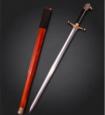 Eagle Head Sword Chinese Jian Weapon Straight Double Edged Blade Folded Damascus • $978.99