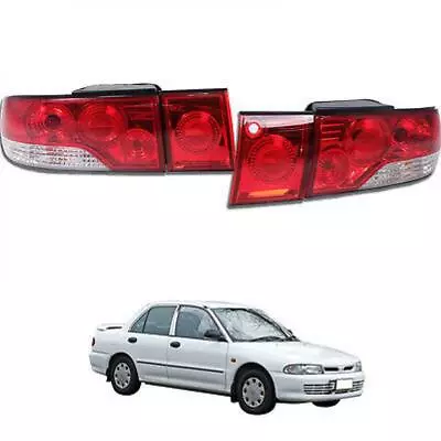 For 1991-1995 Mitsubishi Lancer E-car Tail Lamp Lights White-red Donut Pair • $340.98