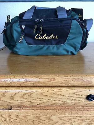 CABELA'S Fishing Utility Bag NWT 6 Pocket Weather Resistant Green Black 580033 • $17.99