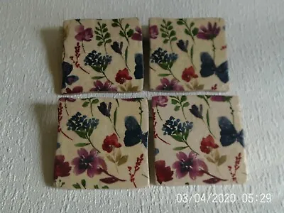 £13.95 • Buy Set Of 4  Handcrafted Tile Coasters ~  Butterfly