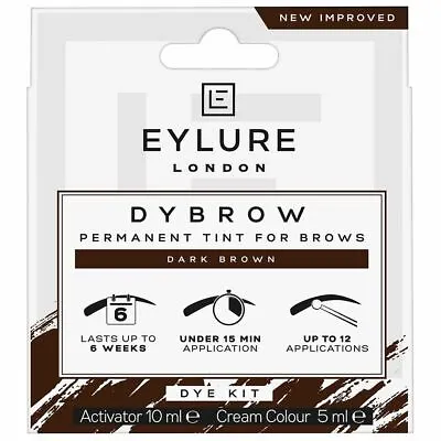 £6.99 • Buy Eylure Dybrow Dark Brown - Permanent Tint For Brows, Home Eyebrow Dye Kit