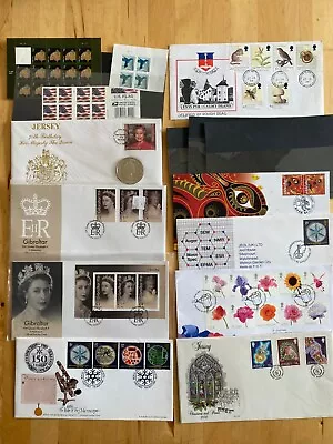 Bundle Job-lot £2 Pound Coin Some First Day Covers Gibraltar Jersey USA Etc • £0.99