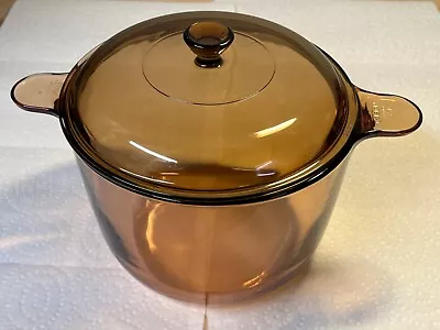 Corning Visions Pyrex Amber Cookware 3.5 L Dutch Oven Pot & Lid - Made In France • $36.57