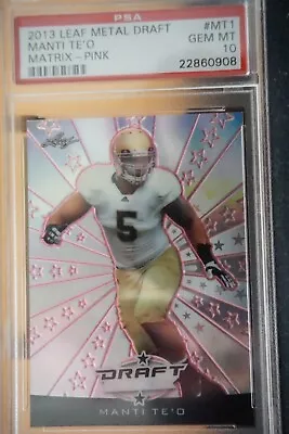 2013 Manti Te'o Leaf Rookie Retro Genetic Matrix [pink] Psa {10} Gem Mint #4/10 • $60